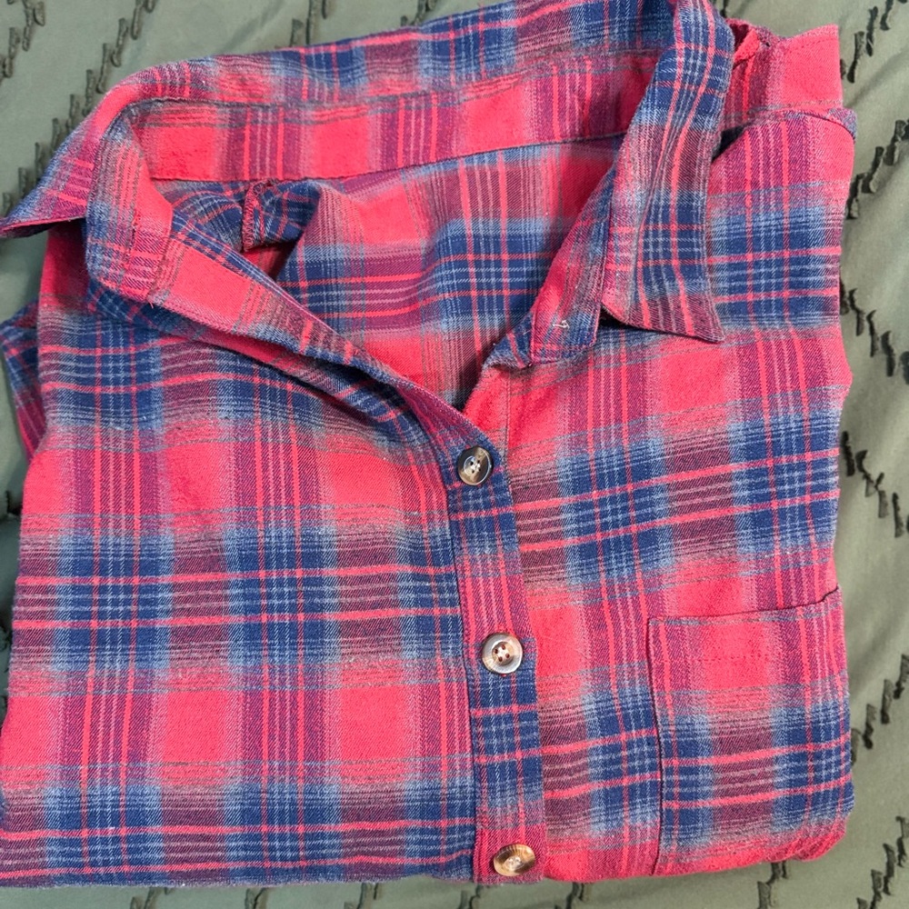 SHEIN Red and Black Checkered Shirt